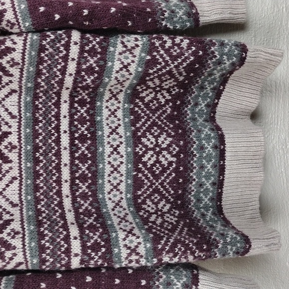 Guide Series Gander Mountain Tan Burgundy Fair Isle Wool Alpaca Blend Sweater - Picture 10 of 12